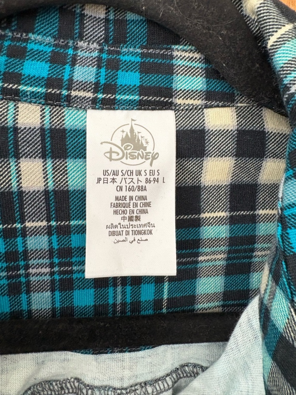 Disney Blue and Black Plaid haunted mansion Shirt S - Picture 3 of 8